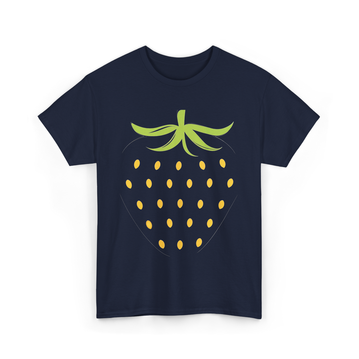 Strawberry Fruit Design Berry T-Shirt - Navy