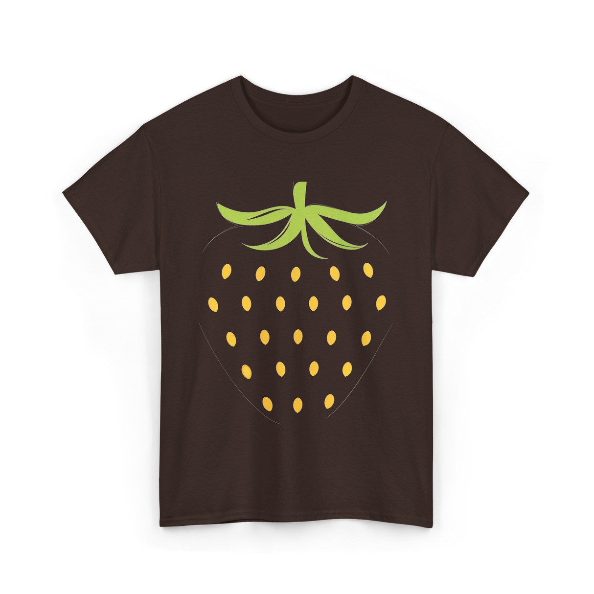 Strawberry Fruit Design Berry T-Shirt - Dark Chocolate