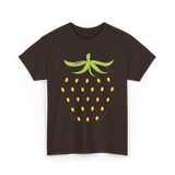 Strawberry Fruit Design Berry T-Shirt - Dark Chocolate