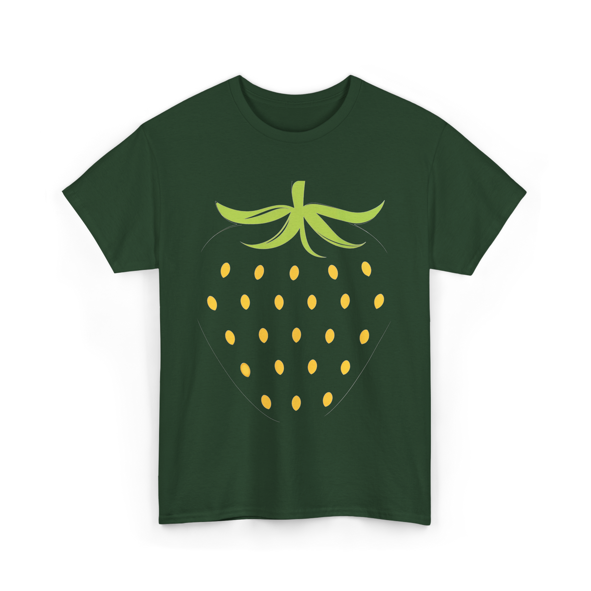 Strawberry Fruit Design Berry T-Shirt - Forest Green