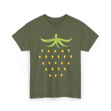 Strawberry Fruit Design Berry T-Shirt - Military Green