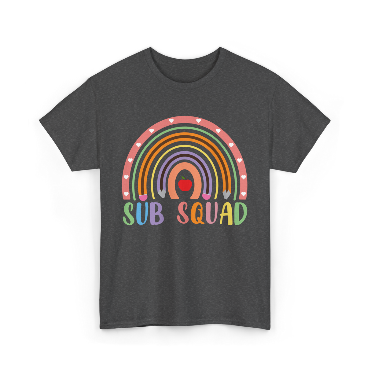 Sub Squad Rainbow Teacher T-Shirt - Dark Heather