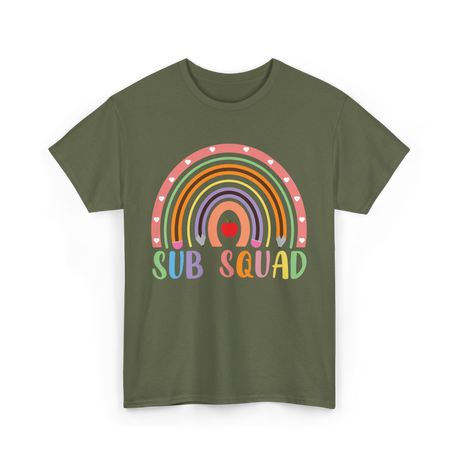 Sub Squad Rainbow Teacher T-Shirt - Military Green