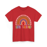 Sub Squad Rainbow Teacher T-Shirt - Red