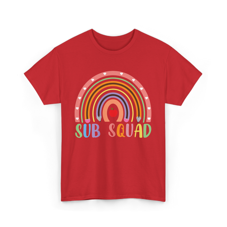 Sub Squad Rainbow Teacher T-Shirt - Red