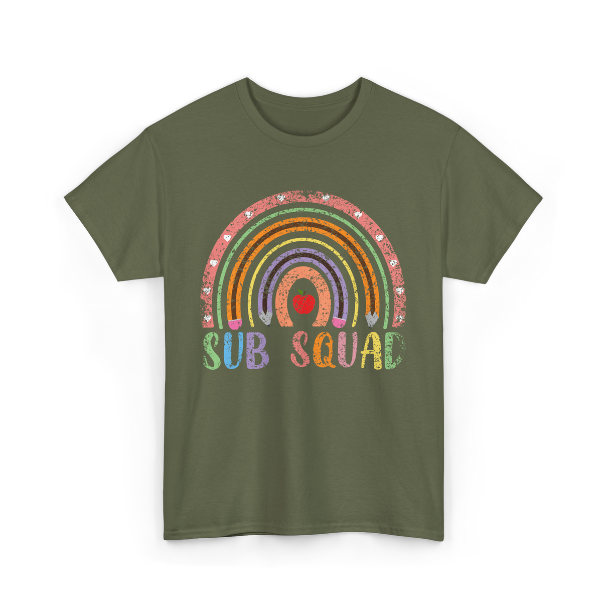 Sub Squad Rainbow Teachers T-Shirt - Military Green