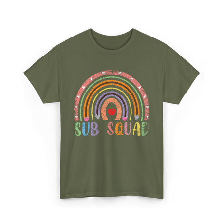 Sub Squad Rainbow Teachers T-Shirt - Military Green