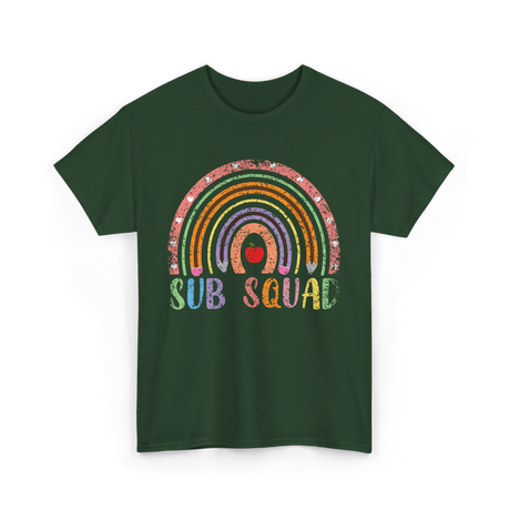 Sub Squad Rainbow Teachers T-Shirt - Forest Green