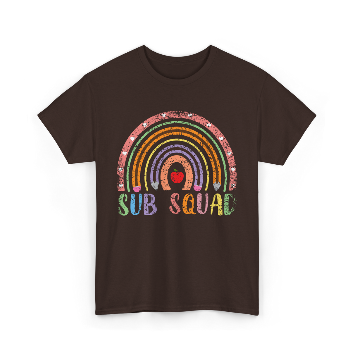 Sub Squad Rainbow Teachers T-Shirt - Dark Chocolate