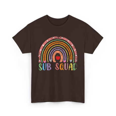 Sub Squad Rainbow Teachers T-Shirt - Dark Chocolate