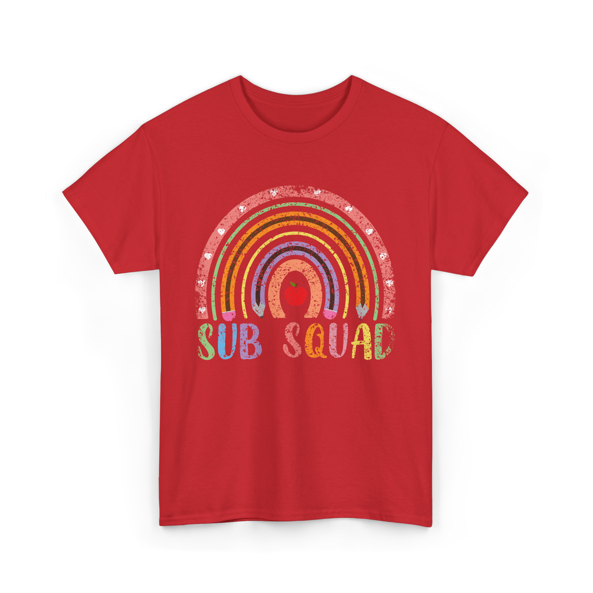 Sub Squad Rainbow Teachers T-Shirt - Red