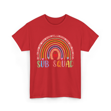 Sub Squad Rainbow Teachers T-Shirt - Red