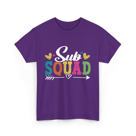 Sub Squad Teacher Substitute Education T-Shirt - Purple