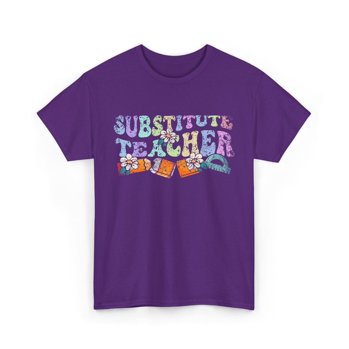 Substitute Teacher Education Teacher T-Shirt - Purple