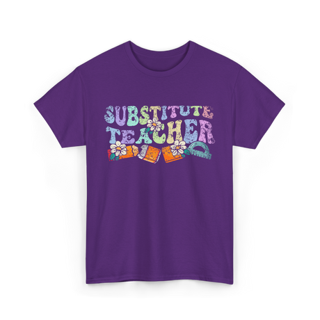 Substitute Teacher Education Teacher T-Shirt - Purple