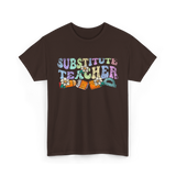 Substitute Teacher Education Teacher T-Shirt - Dark Chocolate