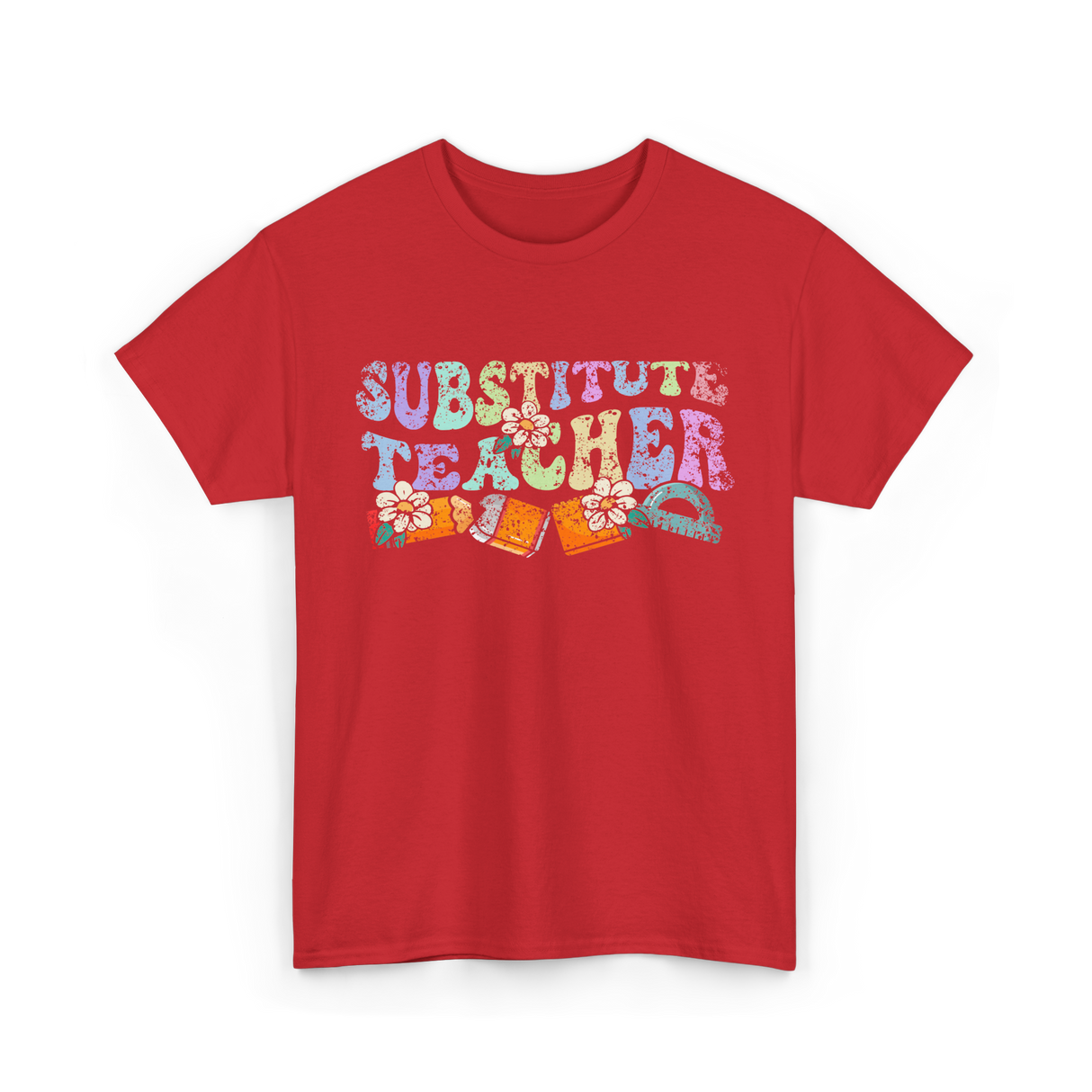 Substitute Teacher Education Teacher T-Shirt - Red