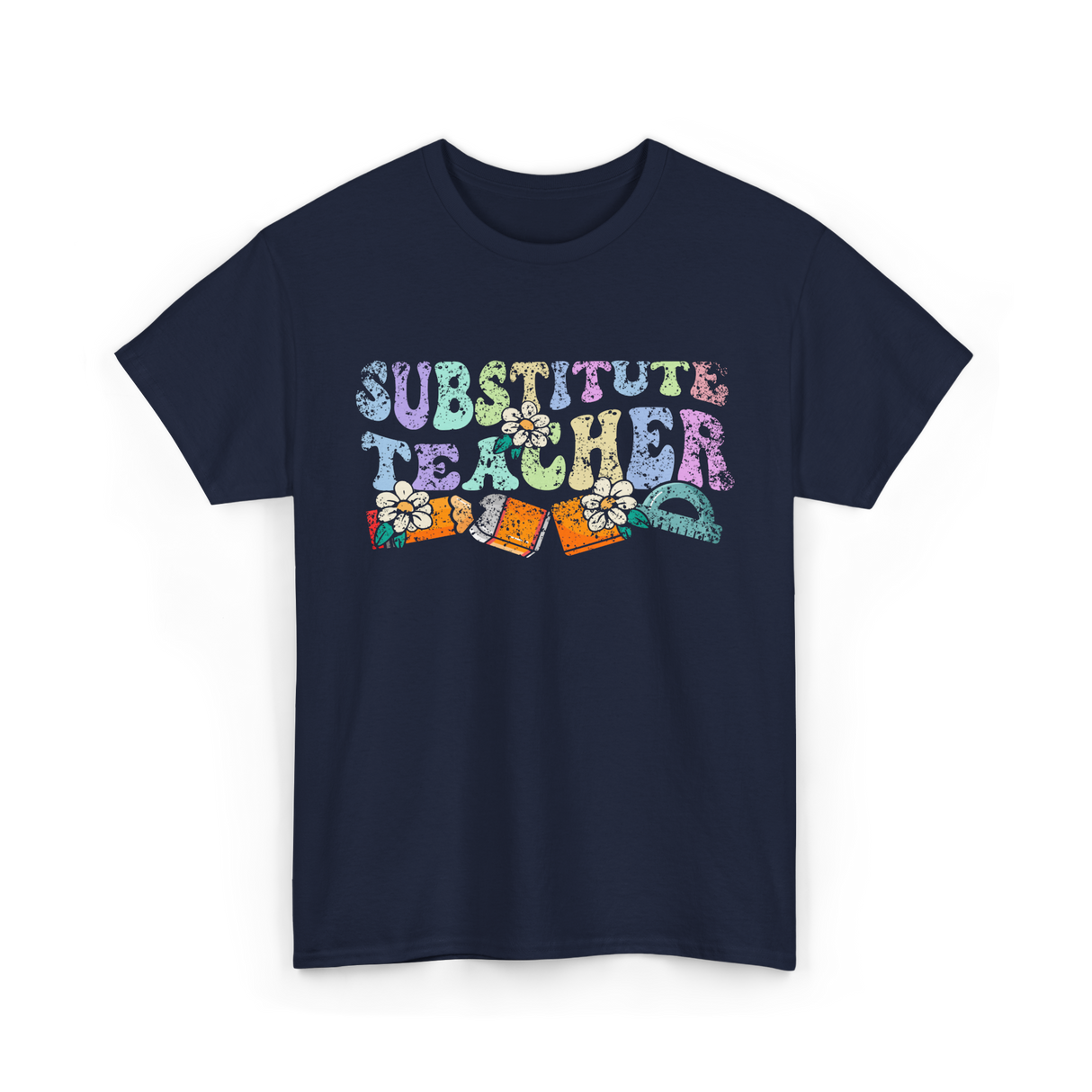 Substitute Teacher Education Teacher T-Shirt - Navy