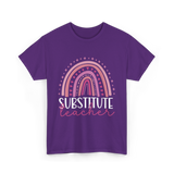 Substitute Teacher Rainbow Teacher T-Shirt - Purple