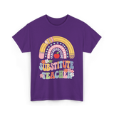 Substitute Teacher Rainbow Teacher T-Shirt - Purple