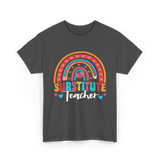 Substitute Teacher Rainbow Teacher T-Shirt - Dark Heather