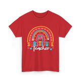 Substitute Teacher Rainbow Teacher T-Shirt - Red