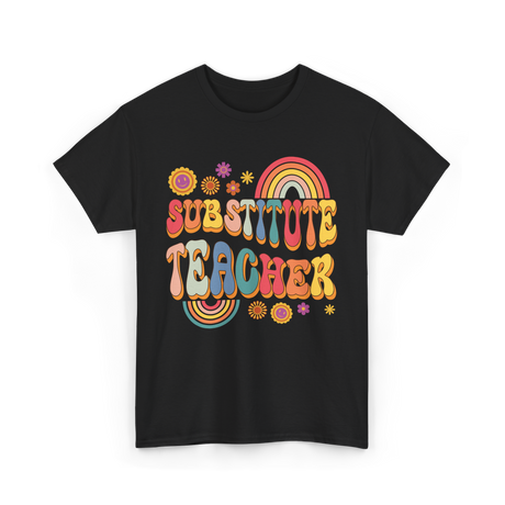 Substitute Teacher Retro Education T-Shirt - Black