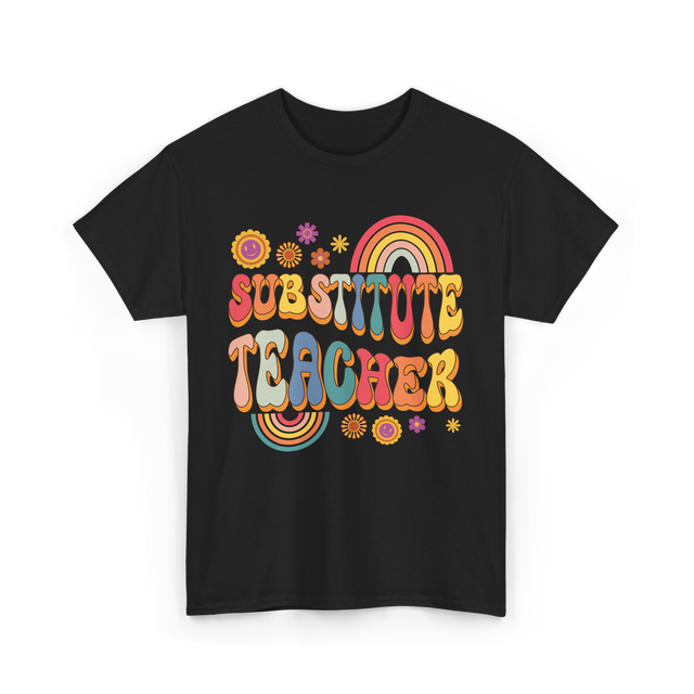 Substitute Teacher Retro Education T-Shirt - Black