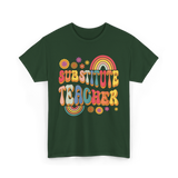 Substitute Teacher Retro Education T-Shirt - Forest Green