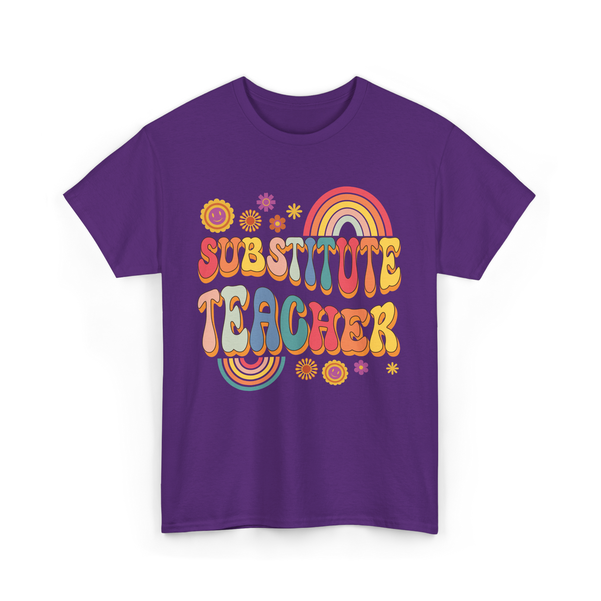 Substitute Teacher Retro Education T-Shirt - Purple