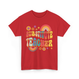 Substitute Teacher Retro Education T-Shirt - Red