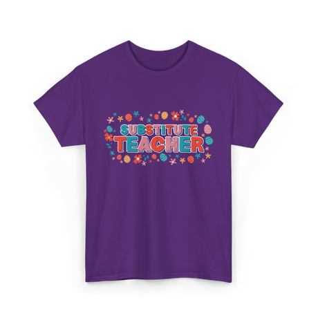 Substitute Teacher Women Education T-Shirt - Purple