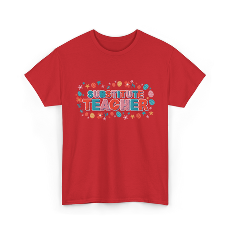 Substitute Teacher Women Education T-Shirt - Red