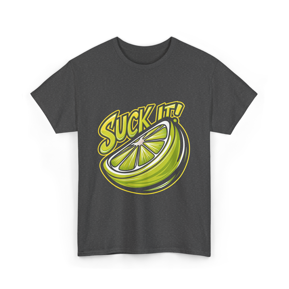 Suck It Lime Slice Citrus T-Shirt - Dark Heather