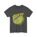 Suck It Lime Slice Citrus T-Shirt - Dark Heather