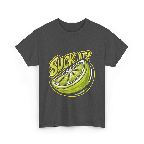 Suck It Lime Slice Citrus T-Shirt - Dark Heather