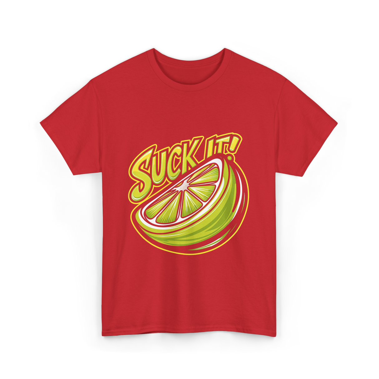 Suck It Lime Slice Citrus T-Shirt - Red