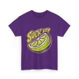 Suck It Lime Slice Citrus T-Shirt - Purple