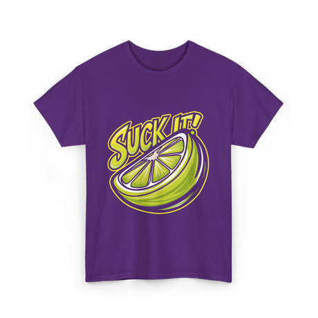 Suck It Lime Slice Citrus T-Shirt - Purple