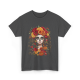 Sugar Skull Floral Art Sugar Skull T-Shirt - Dark Heather