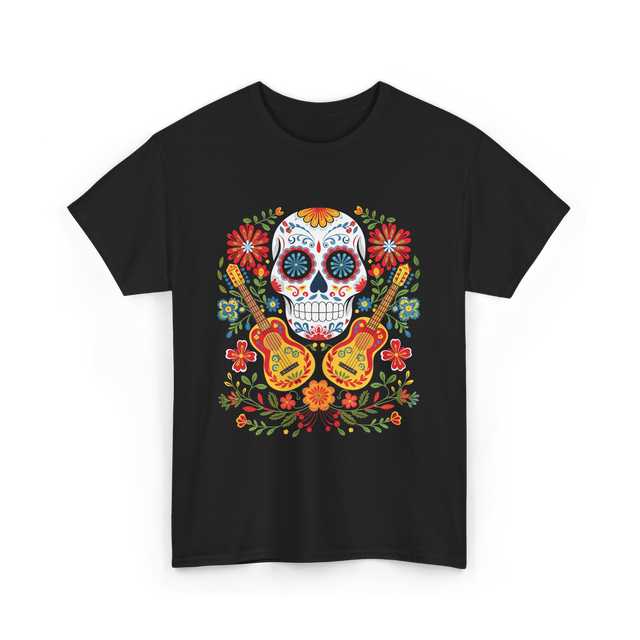 Sugar Skull Guitar T-Shirt - Black