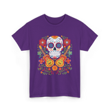 Sugar Skull Guitar T-Shirt - Purple