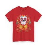 Sugar Skull Guitar T-Shirt - Red