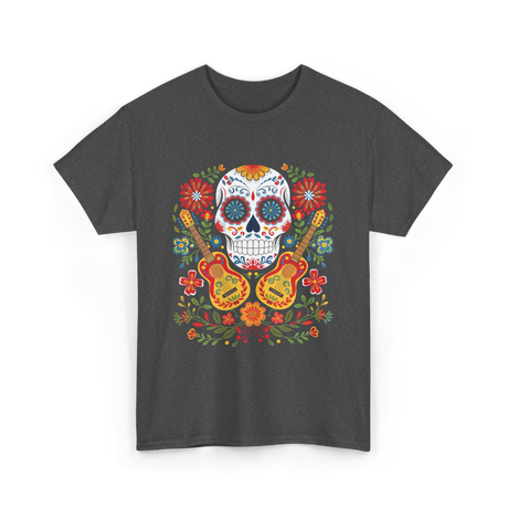 Sugar Skull Guitar T-Shirt - Dark Heather