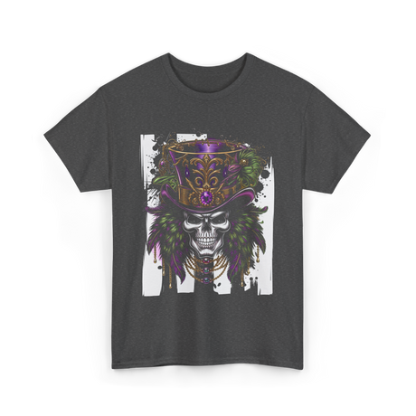 Sugar Skull Hat Carnival Decor T-Shirt - Dark Heather