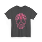 Sugar Skull Pink Ribbon Awareness T-Shirt - Dark Heather
