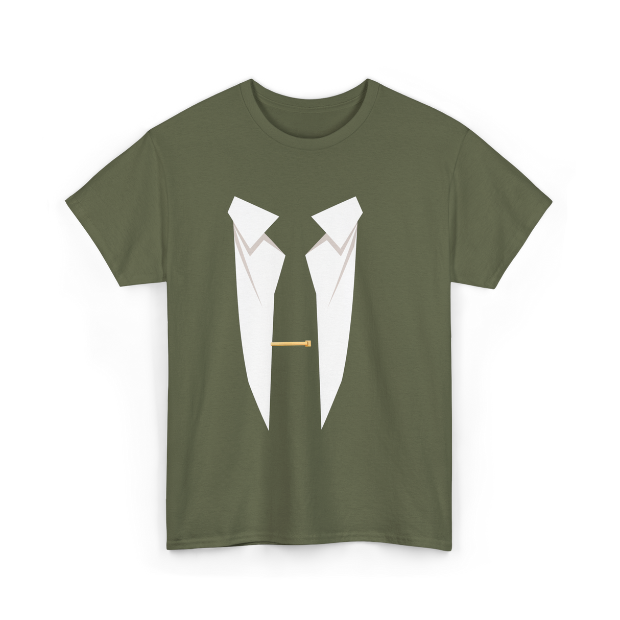 Suit and Tie Formal Occasion T-Shirt - Military Green