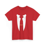 Suit and Tie Formal Occasion T-Shirt - Red