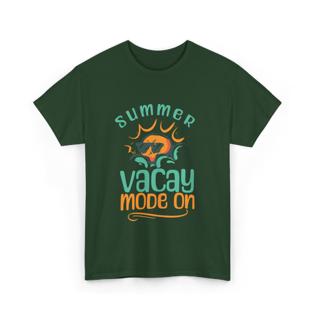 Summer Vacay Mode Vacation T-Shirt - Forest Green