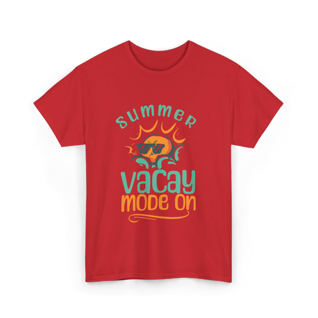 Summer Vacay Mode Vacation T-Shirt - Red